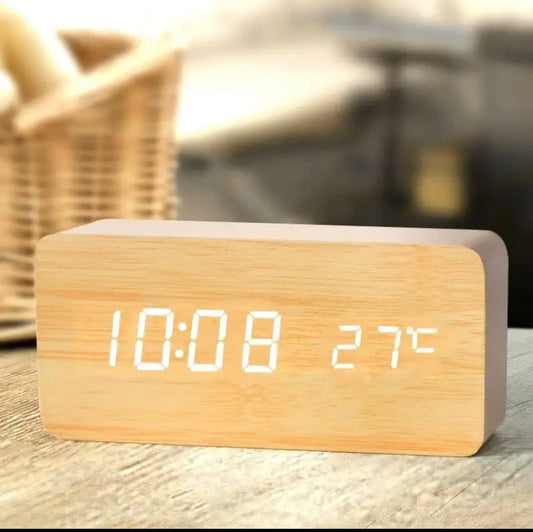 Fabula TechHome™  Wooden Digital Alarm Clock