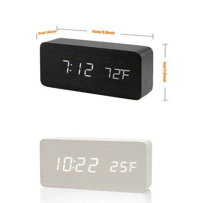 Fabula TechHome™  Wooden Digital Alarm Clock