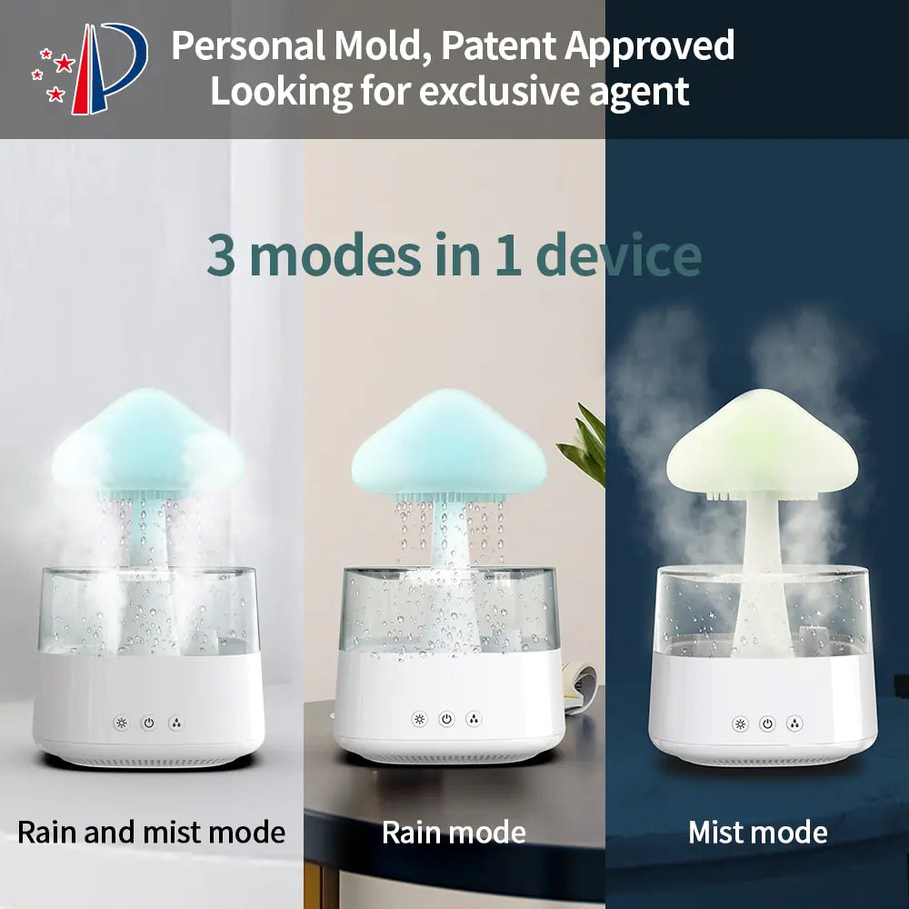 Fabula TechHome™ 3 in 1 Mushroom Rain Cloud Humidifier